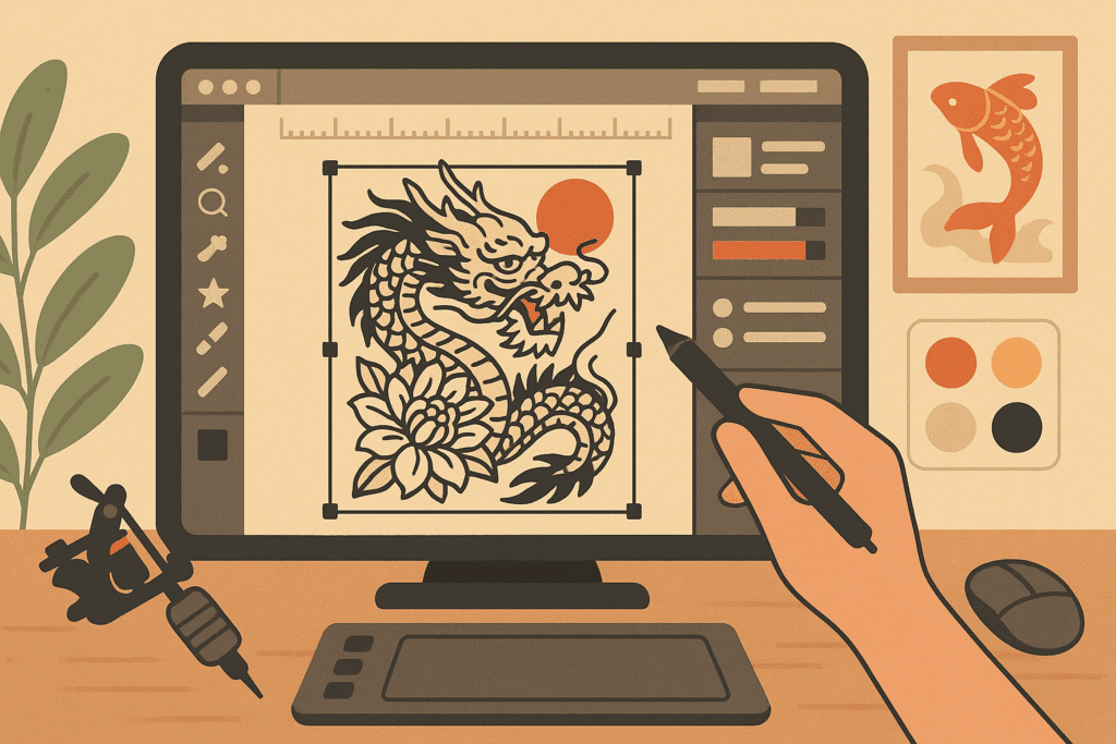 AI tattoo design technology interface