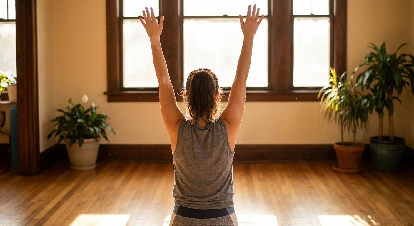 Person showing clear skin after removal