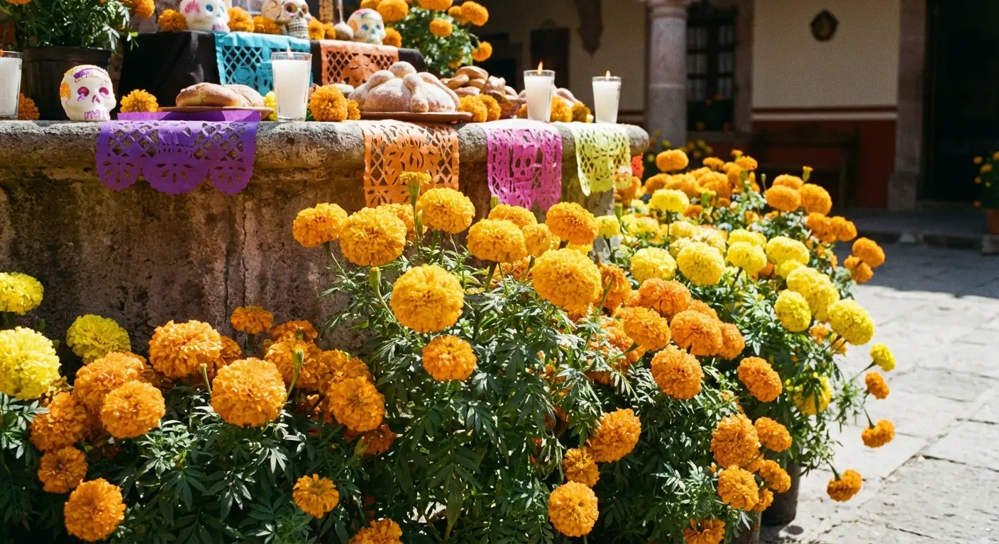 Cempasúchil marigold for Día de los Muertos