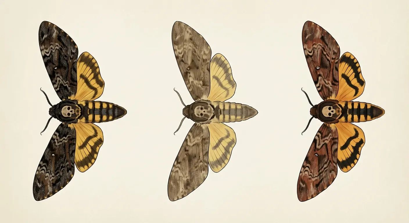 Three species of death moth comparison