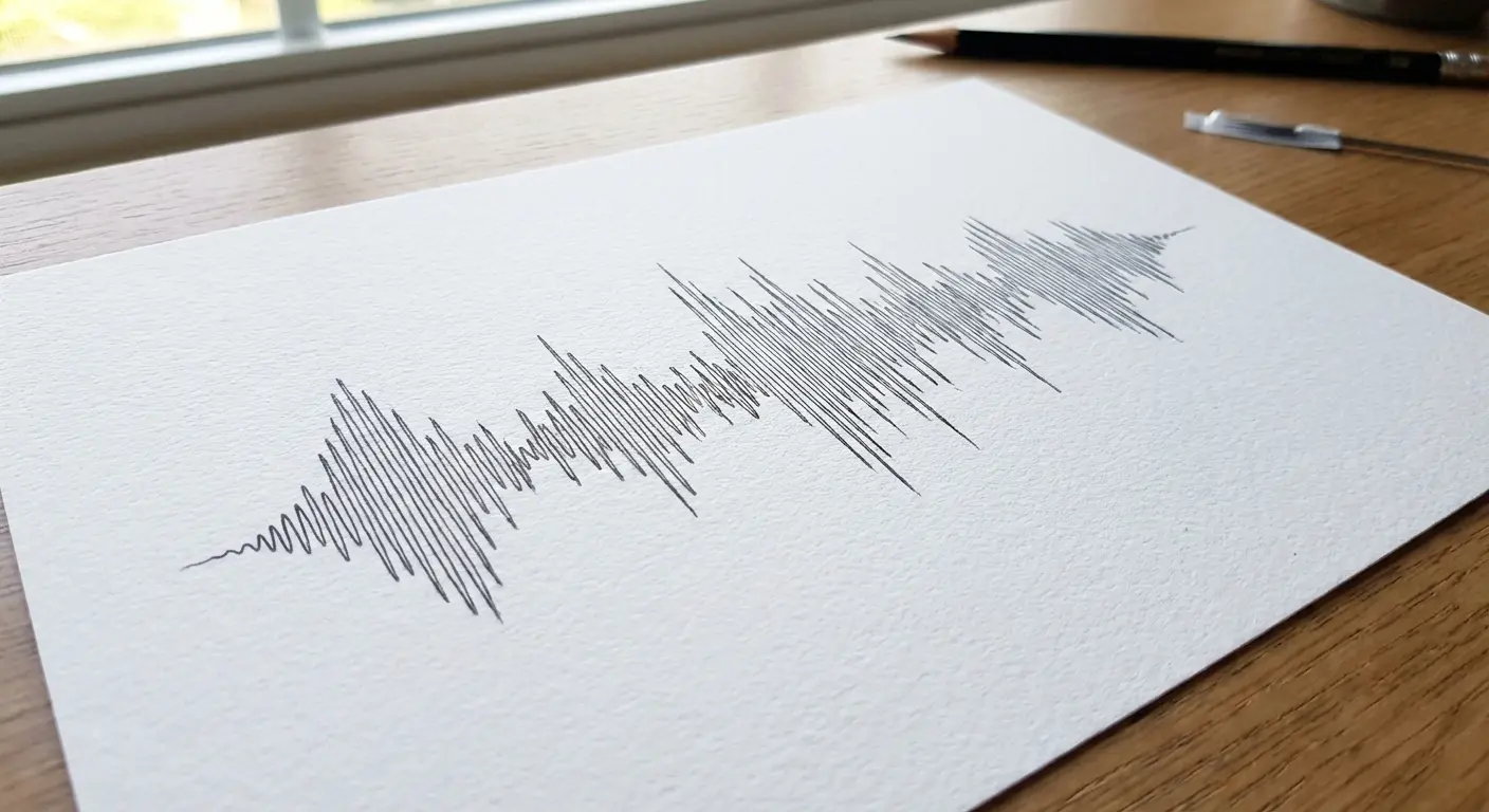Behind ear sound wave tattoo design