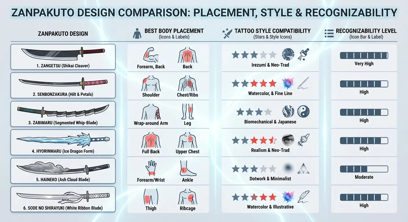 Zanpakuto spirit tattoo design collection