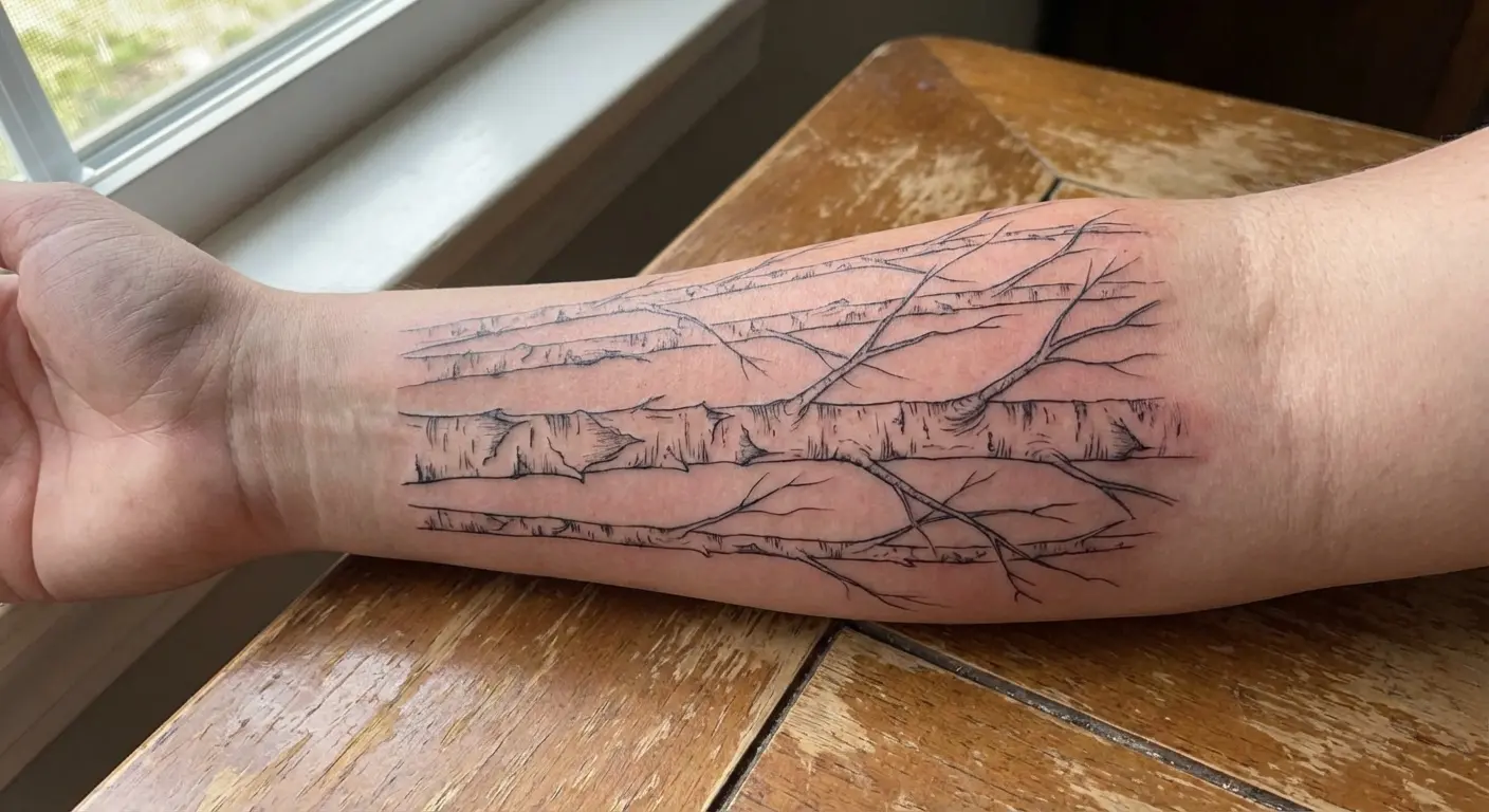 Fine line birch grove