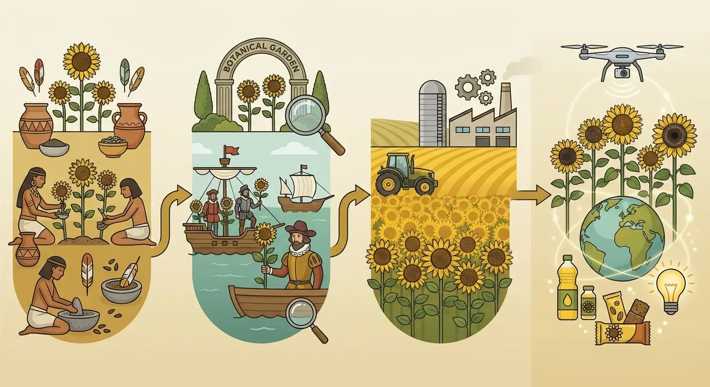 Traditional sunflower tattoo with cultural elements