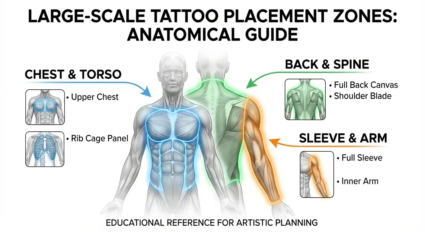 Large scale Fenrir chest tattoo design