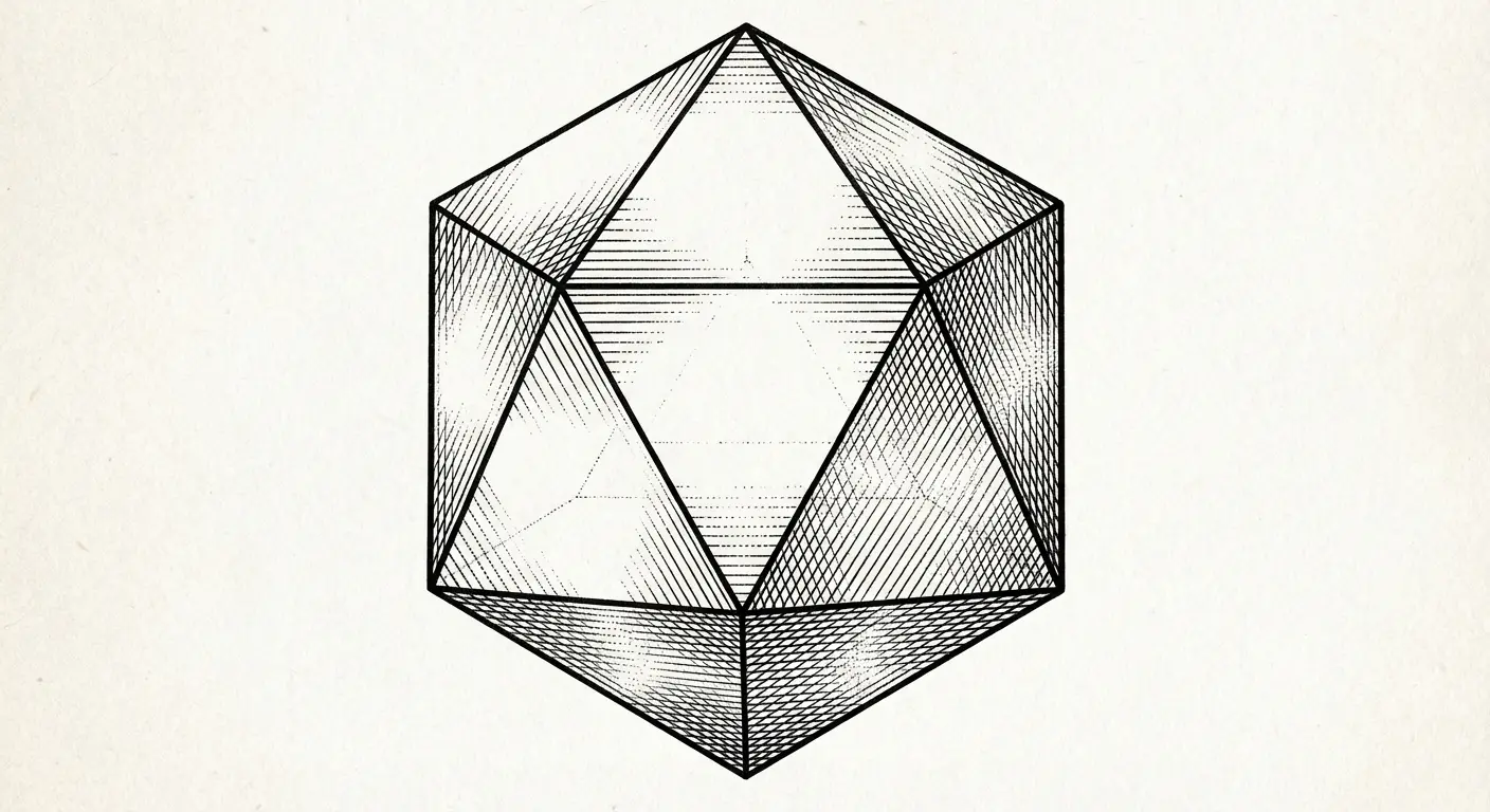 D20 polyhedral dice tattoo design