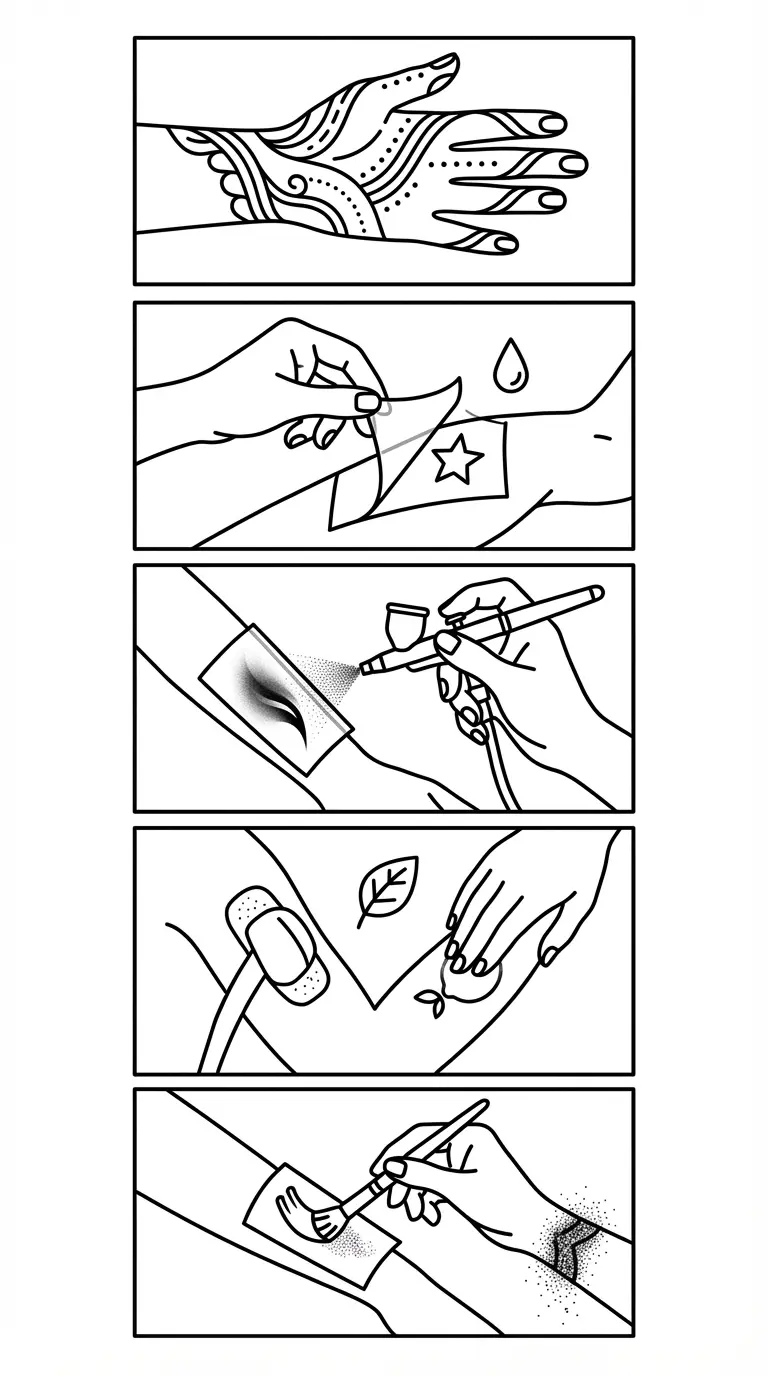 Moon phase finger band tattoo