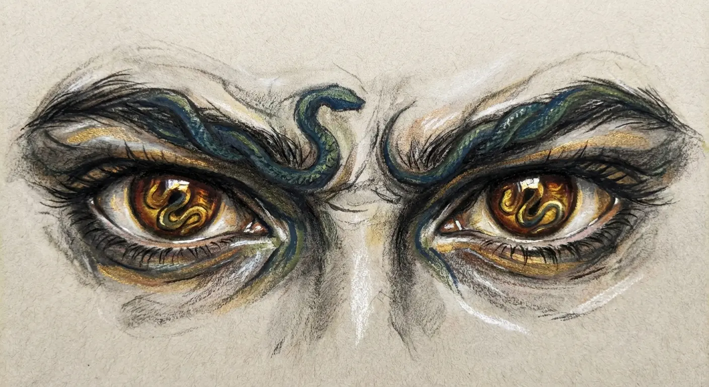 Medusa forearm tattoo with protective gaze