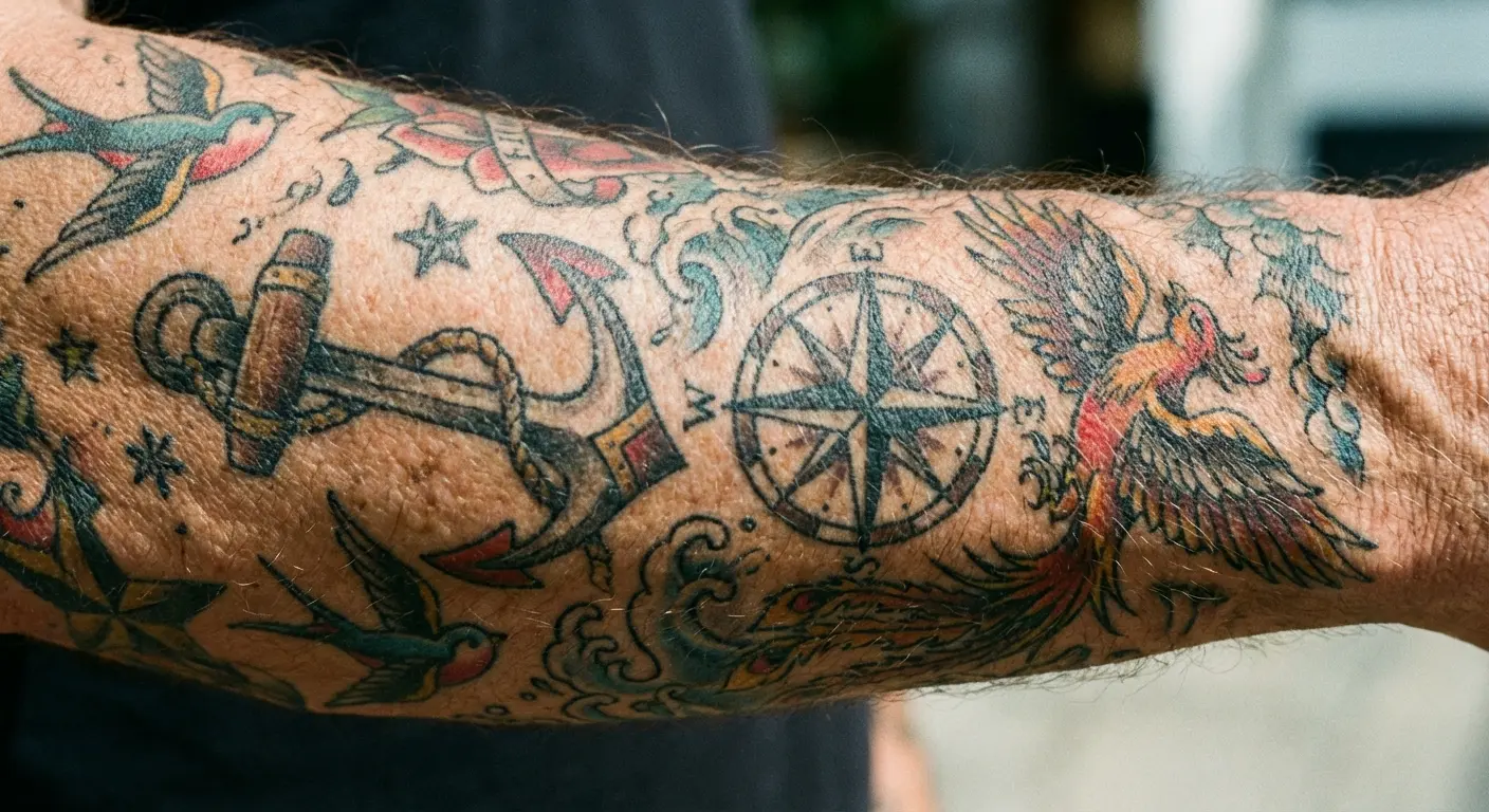 Person contemplating tattoo design choices