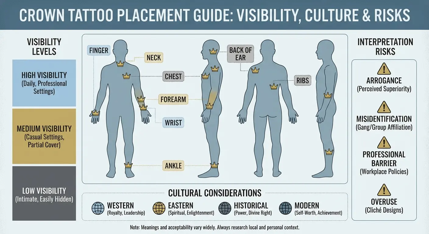 Crown tattoo placement and design considerations