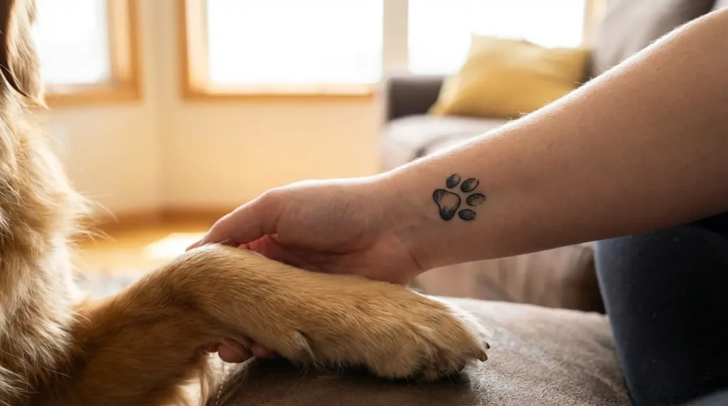 dog paw tattoo