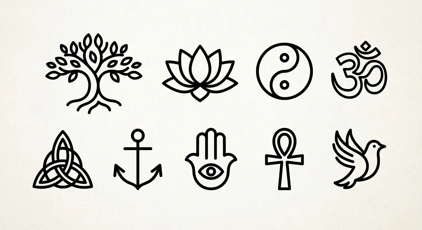 Single-weight symbol tattoo design