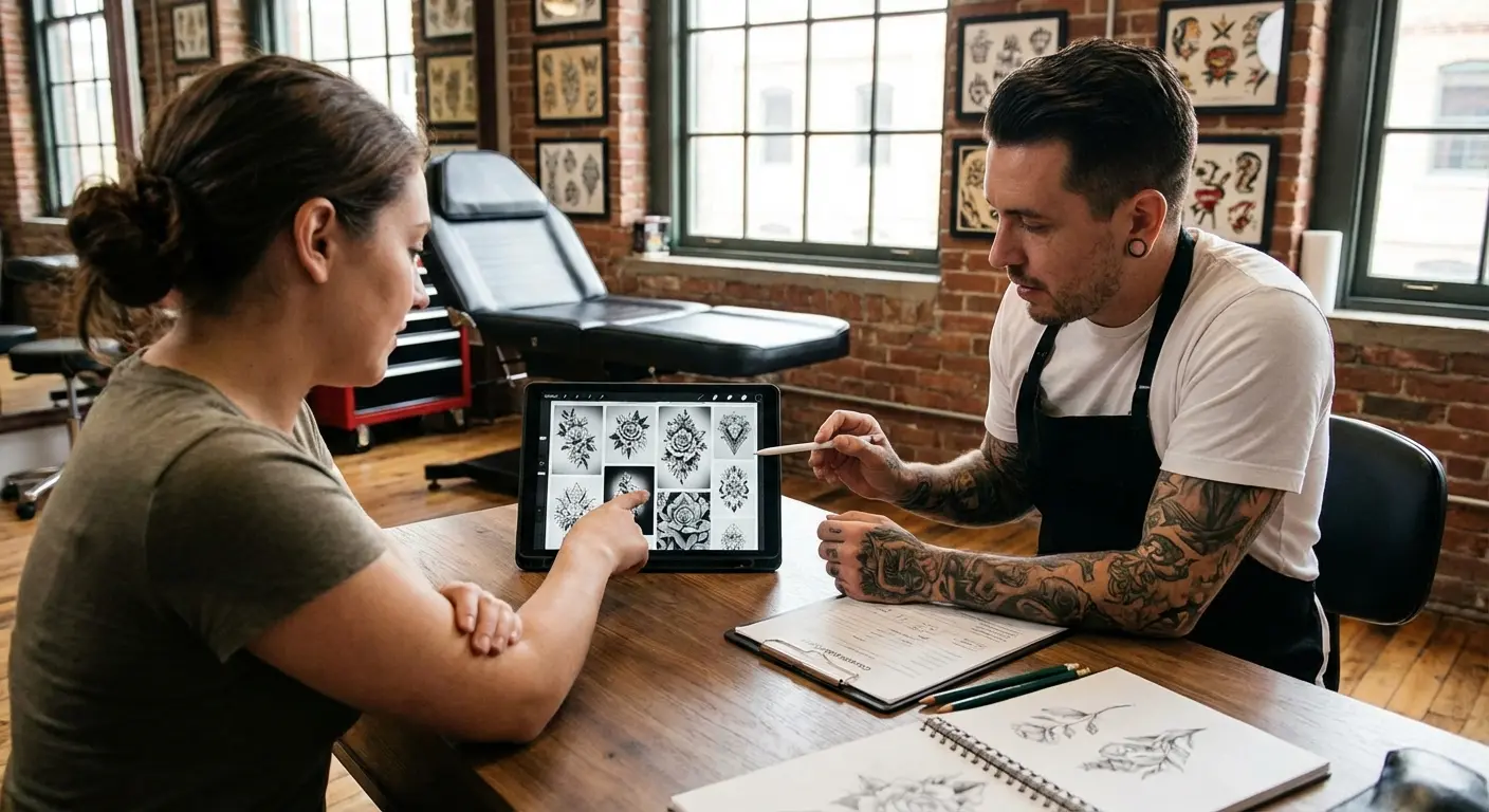 Custom vegvisir tattoo design concept