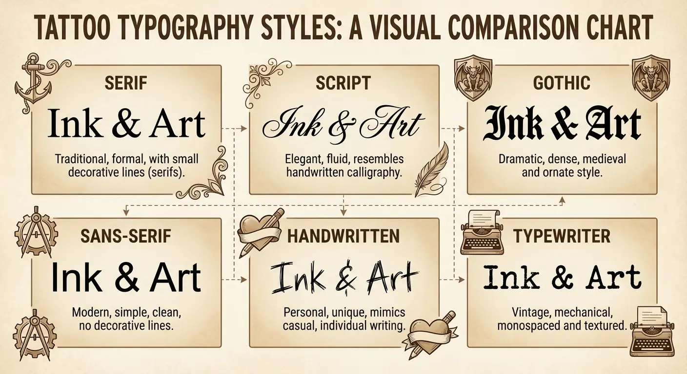 Watercolor last name tattoo design