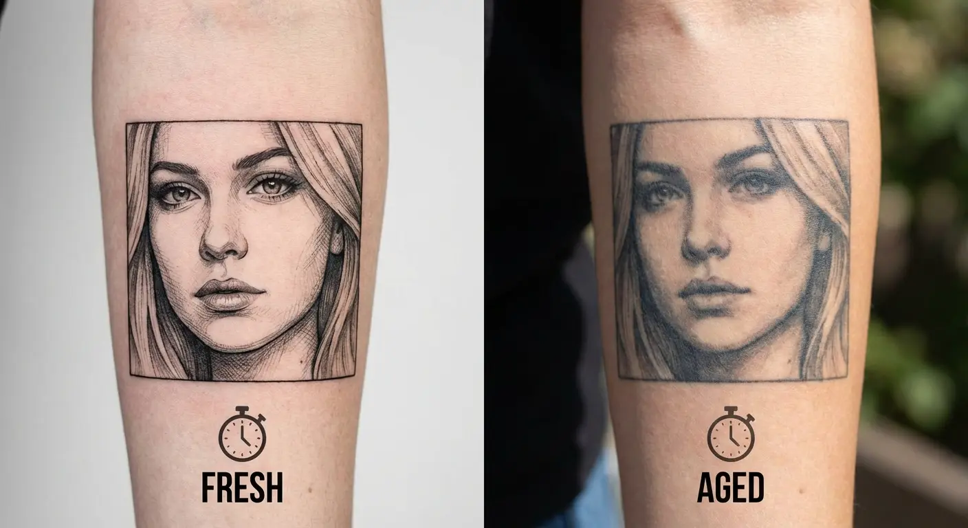 Hyper-realistic San Judas face tattoo study