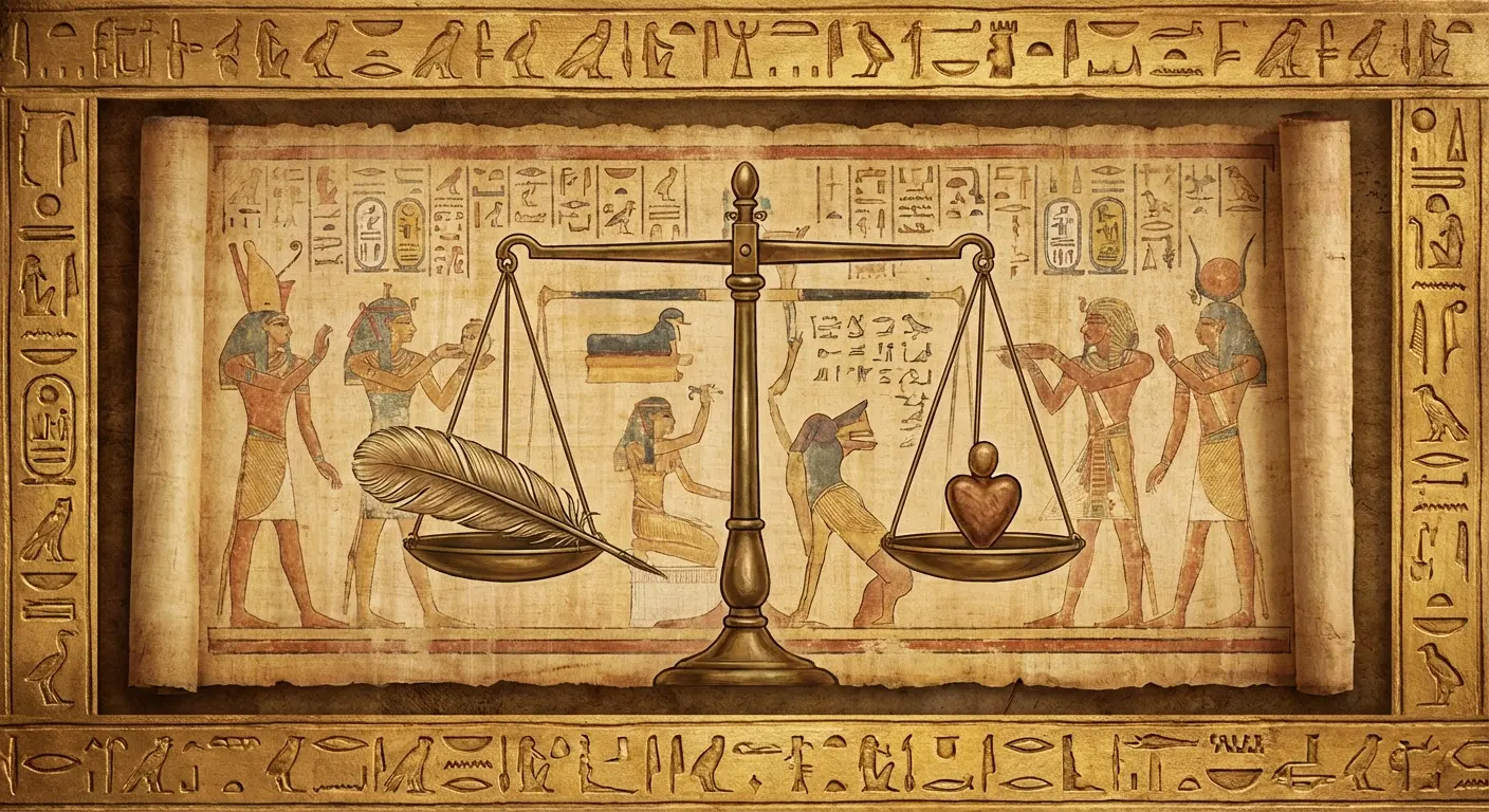 Egyptian Ma'at feather symbolism in tattoo design