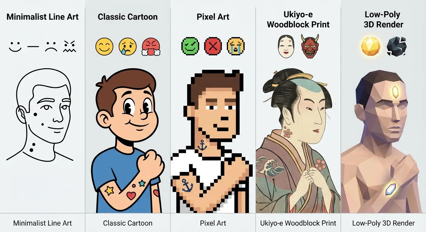 Anime character portrait tattoo