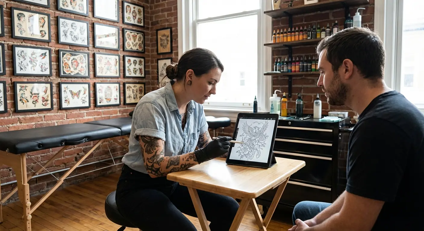 AI-generated traditional Japanese tattoo design showing how technology can help visualize your ideas before committing