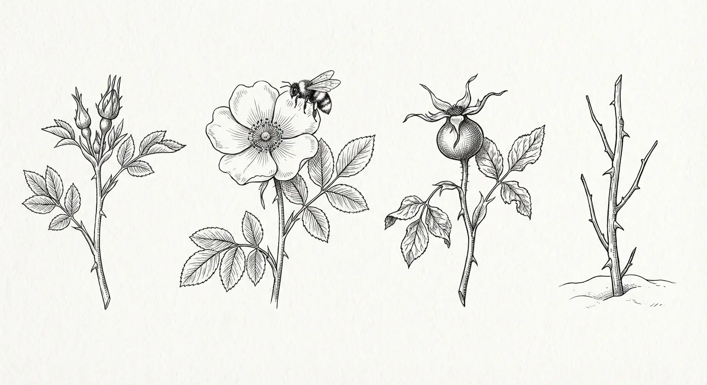 Hip seasonal botanical progression tattoo