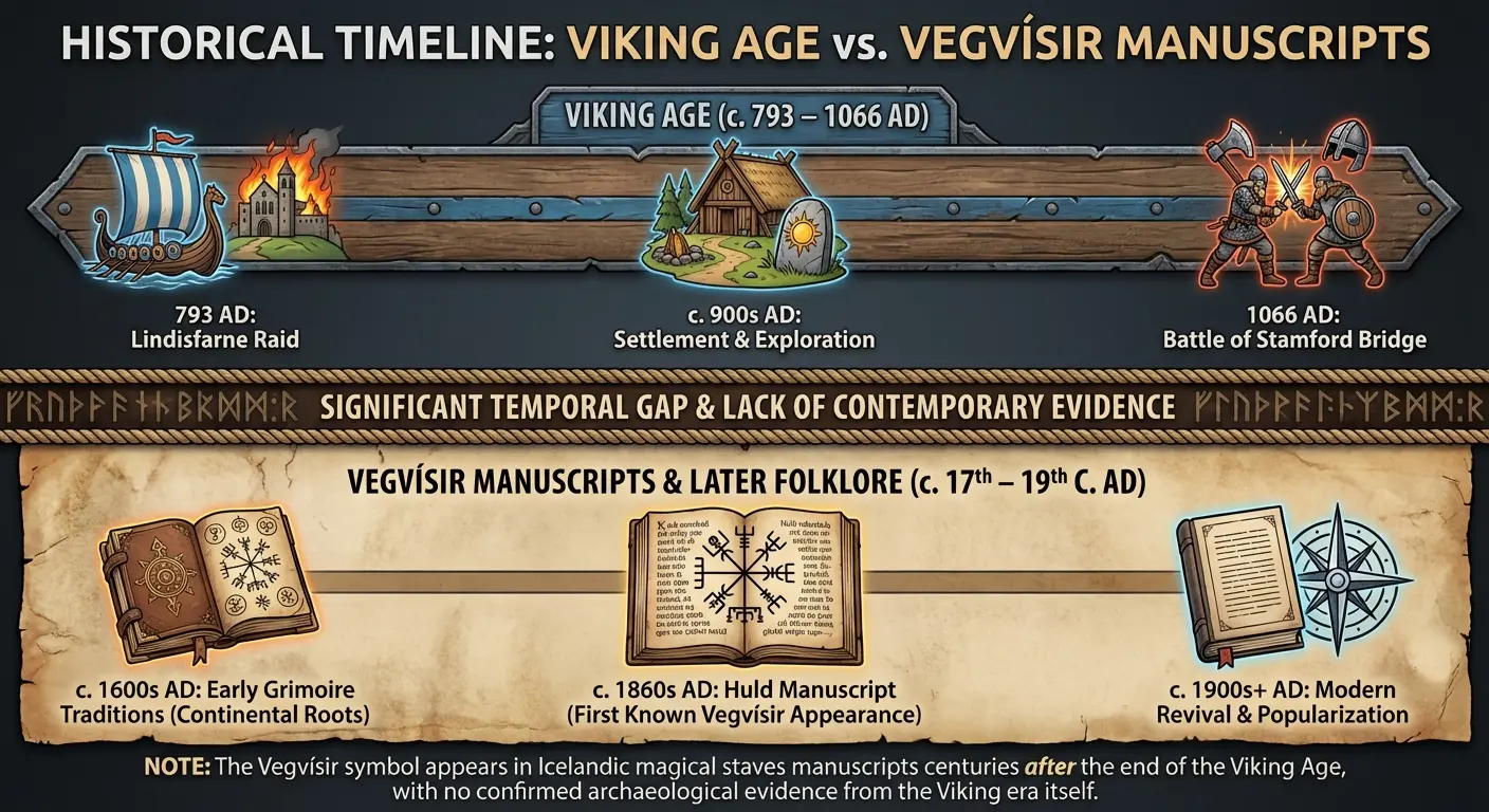 Traditional vegvisir compass tattoo design