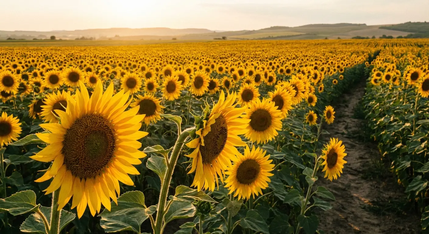 Sunflower field landscape tattoo