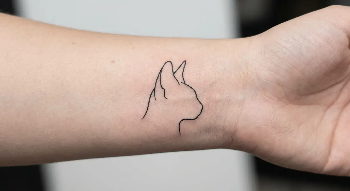 Minimalist pet silhouette tattoo