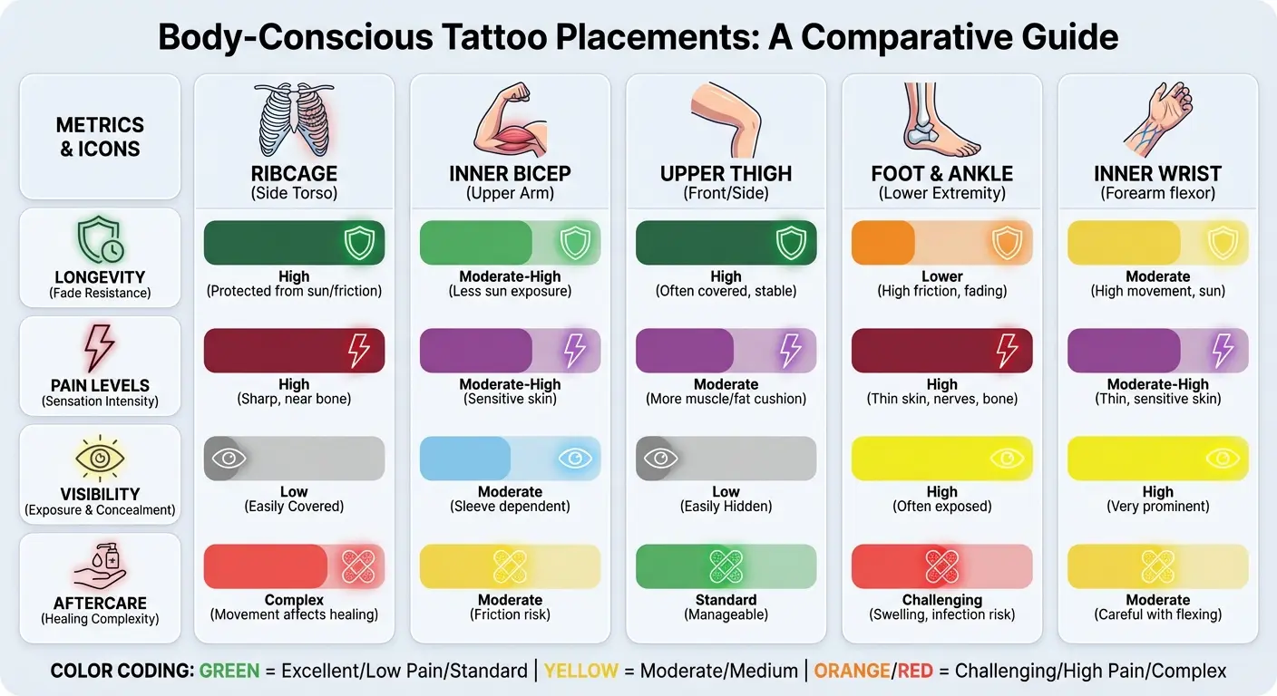 Collarbone tattoo following natural bone curve