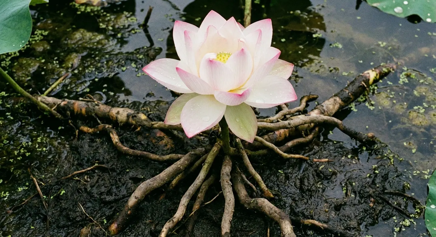 Delicate lotus flower tattoo design with mandala