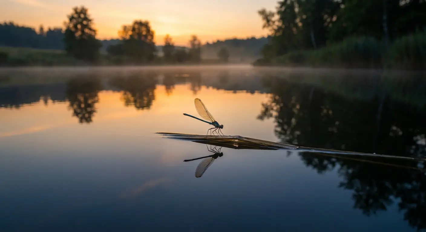 Memorial dragonfly tattoo with water elements
