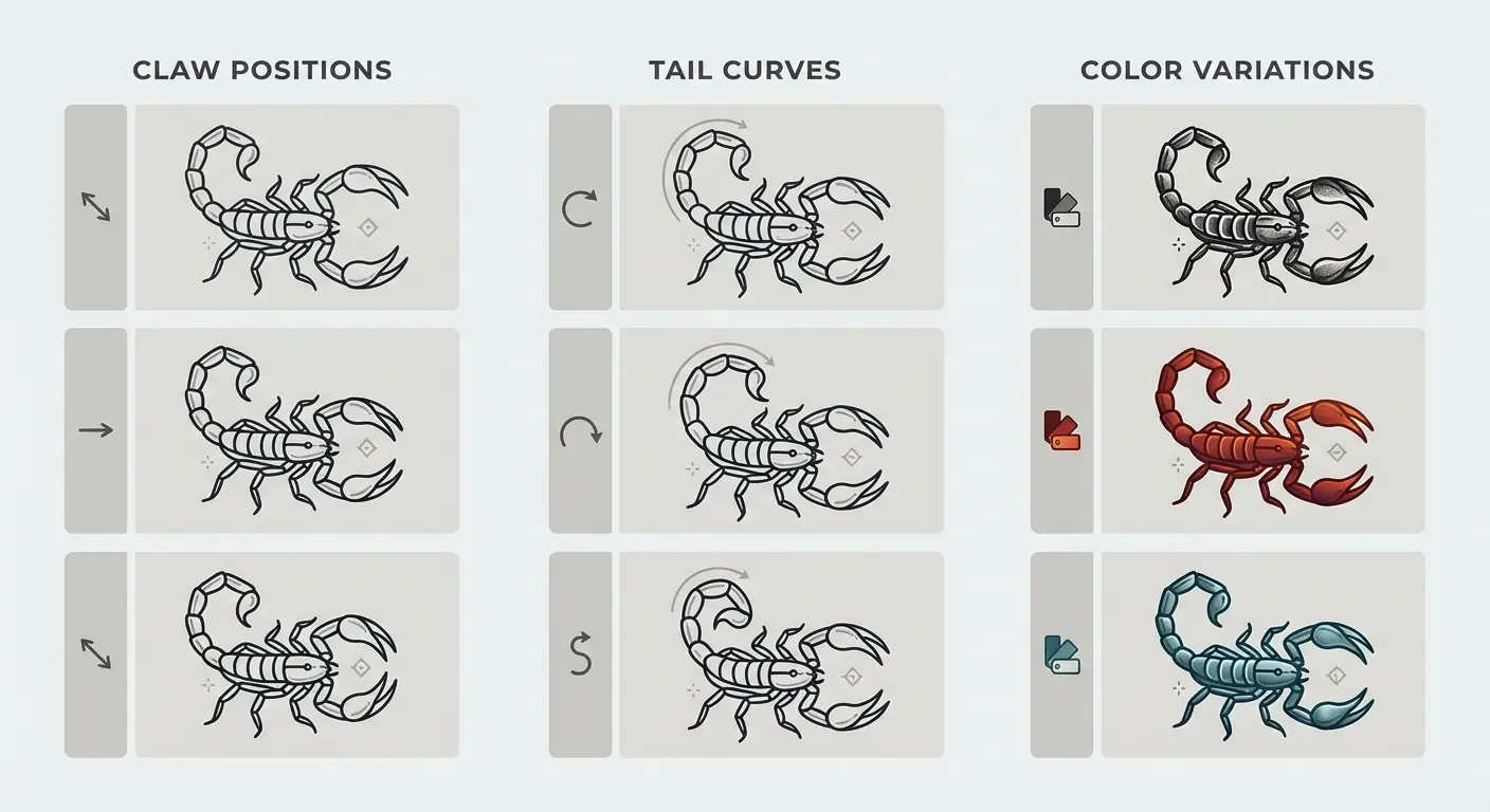 Scorpion with flowers design