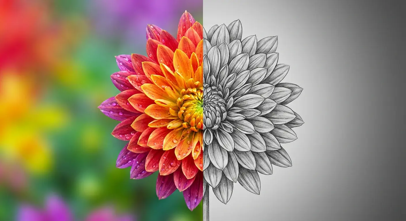 Dual-tone split chrysanthemum design