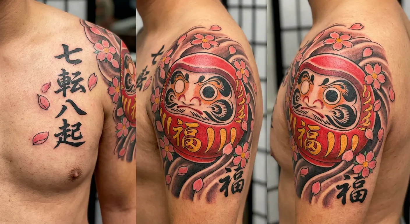 Red Daruma doll with one eye painted