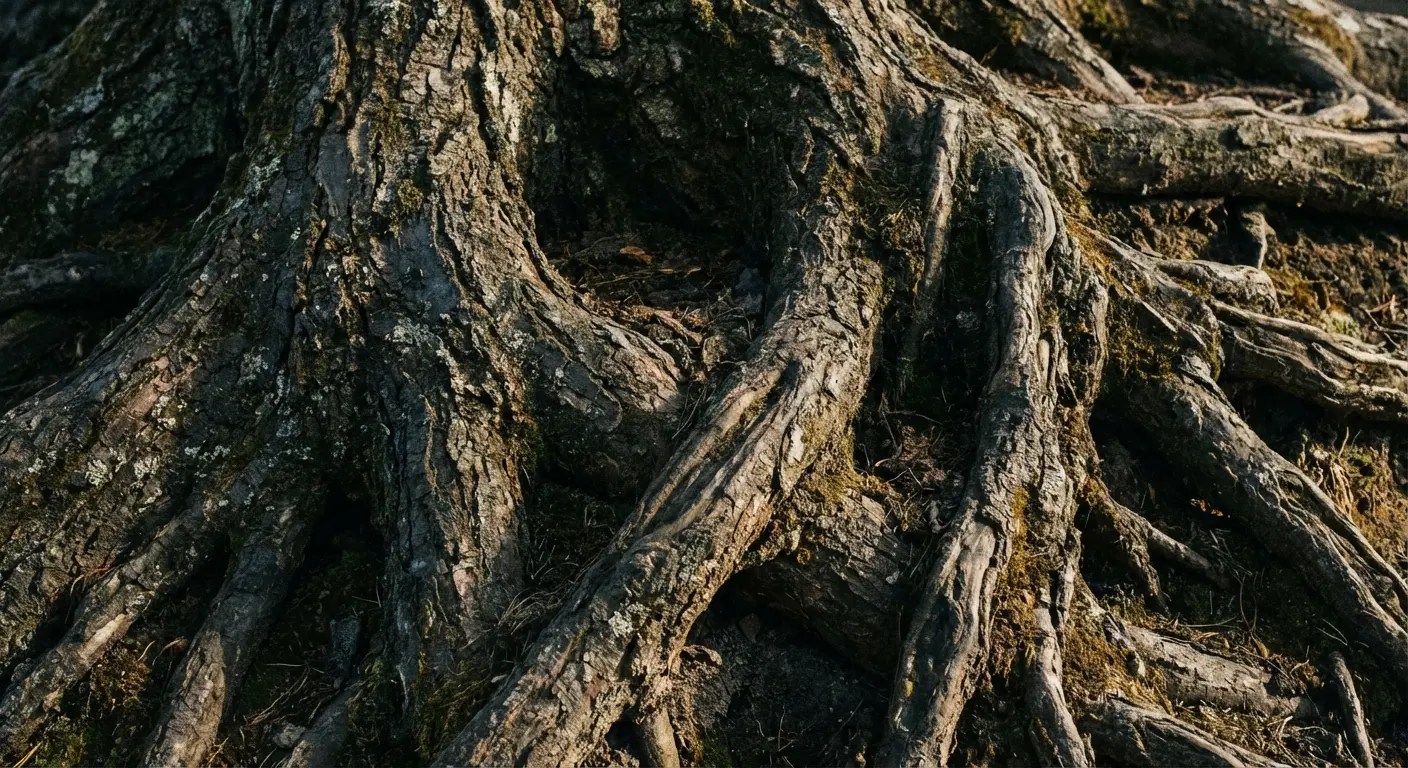 Yggdrasil tree with runes in roots design