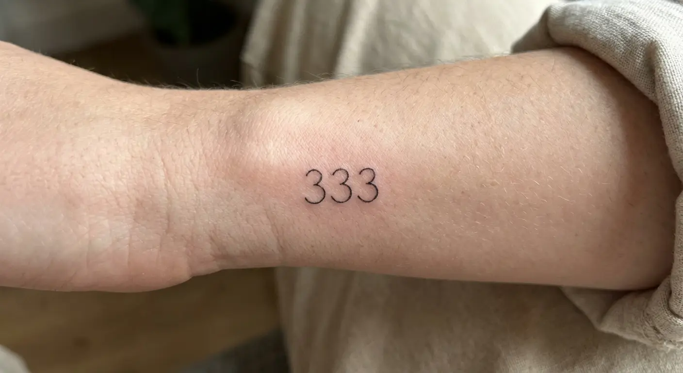 333 tattoo on wrist minimalist design