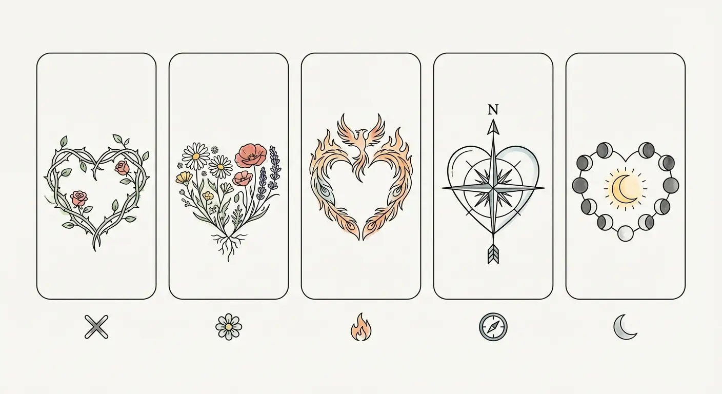 Self-love heart with protective elements