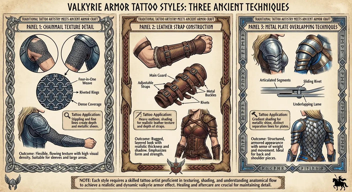 Battle armor valkyrie tattoo with spear