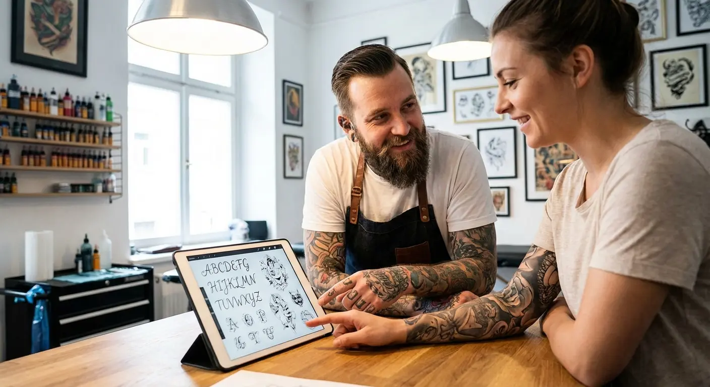 Tattoo font legibility comparison over time