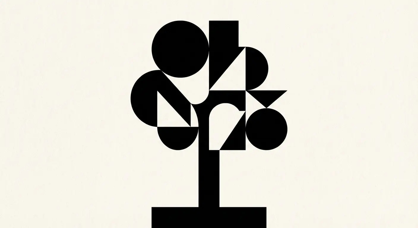 Abstract tree silhouette with negative space