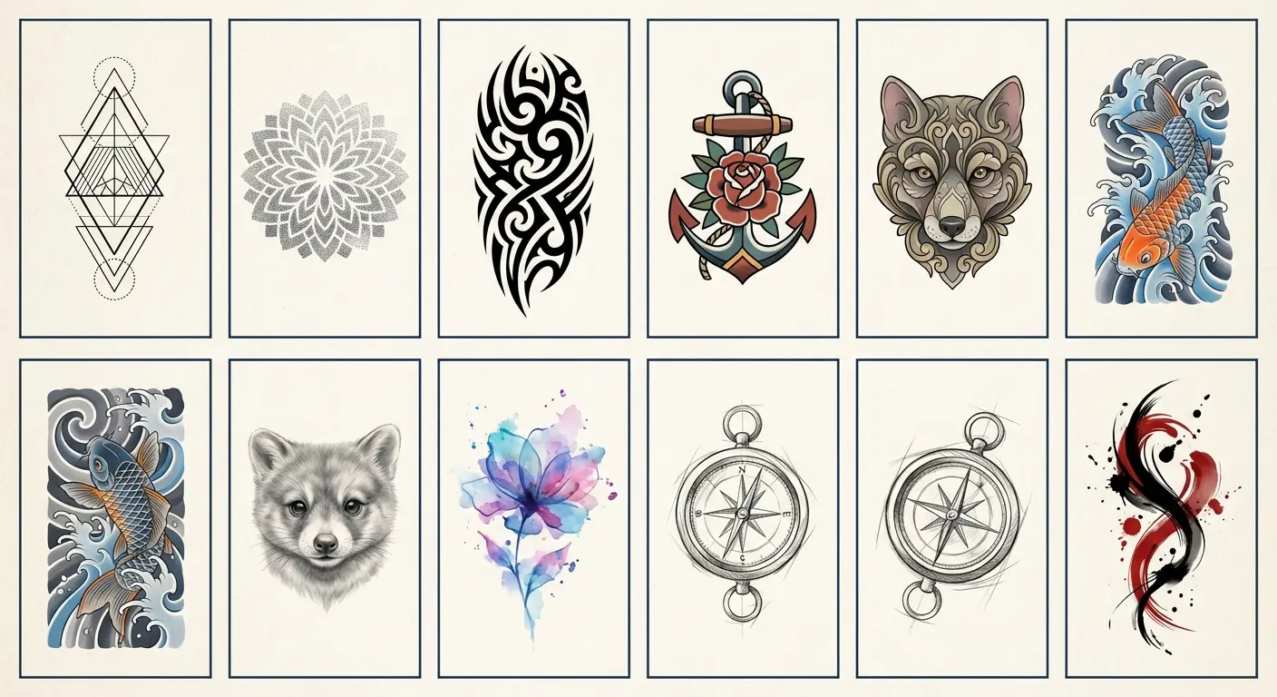 Wave pattern semicolon tattoo flow