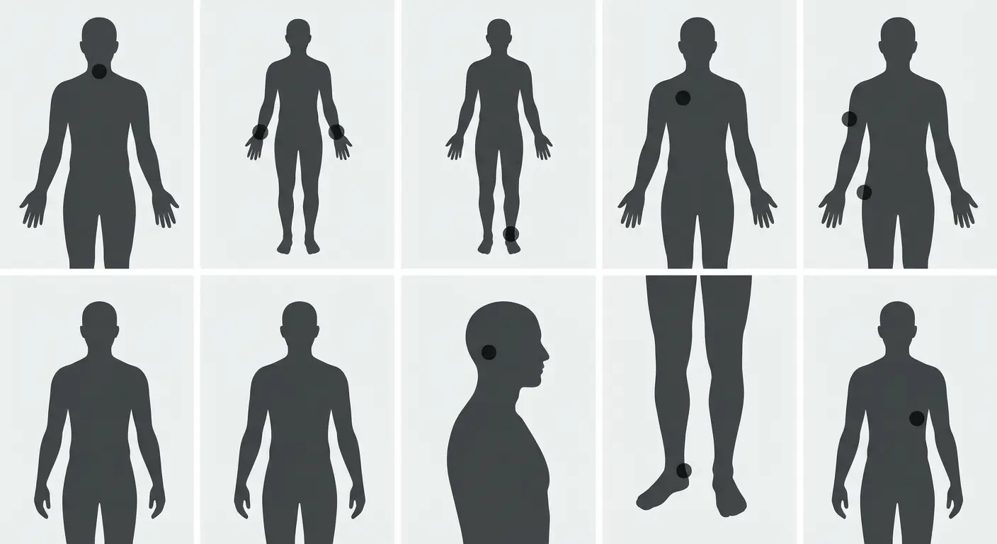 Sternum centered semicolon tattoo placement