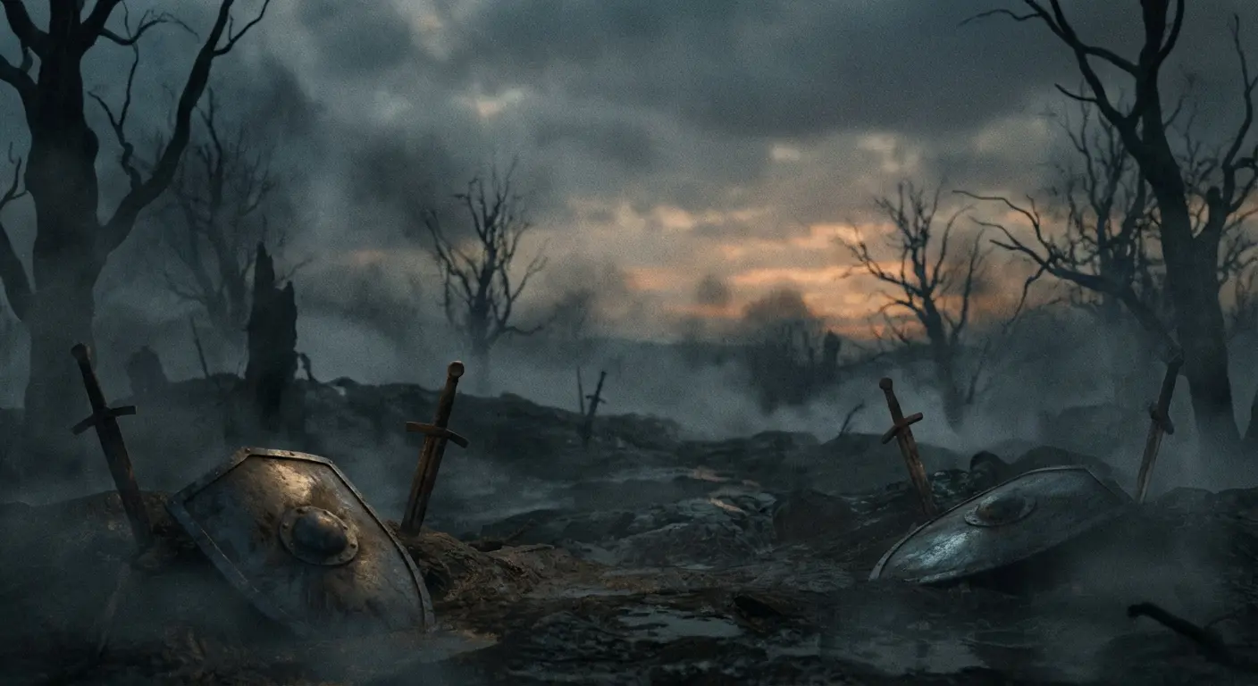 Dark valkyrie tattoo with death symbolism