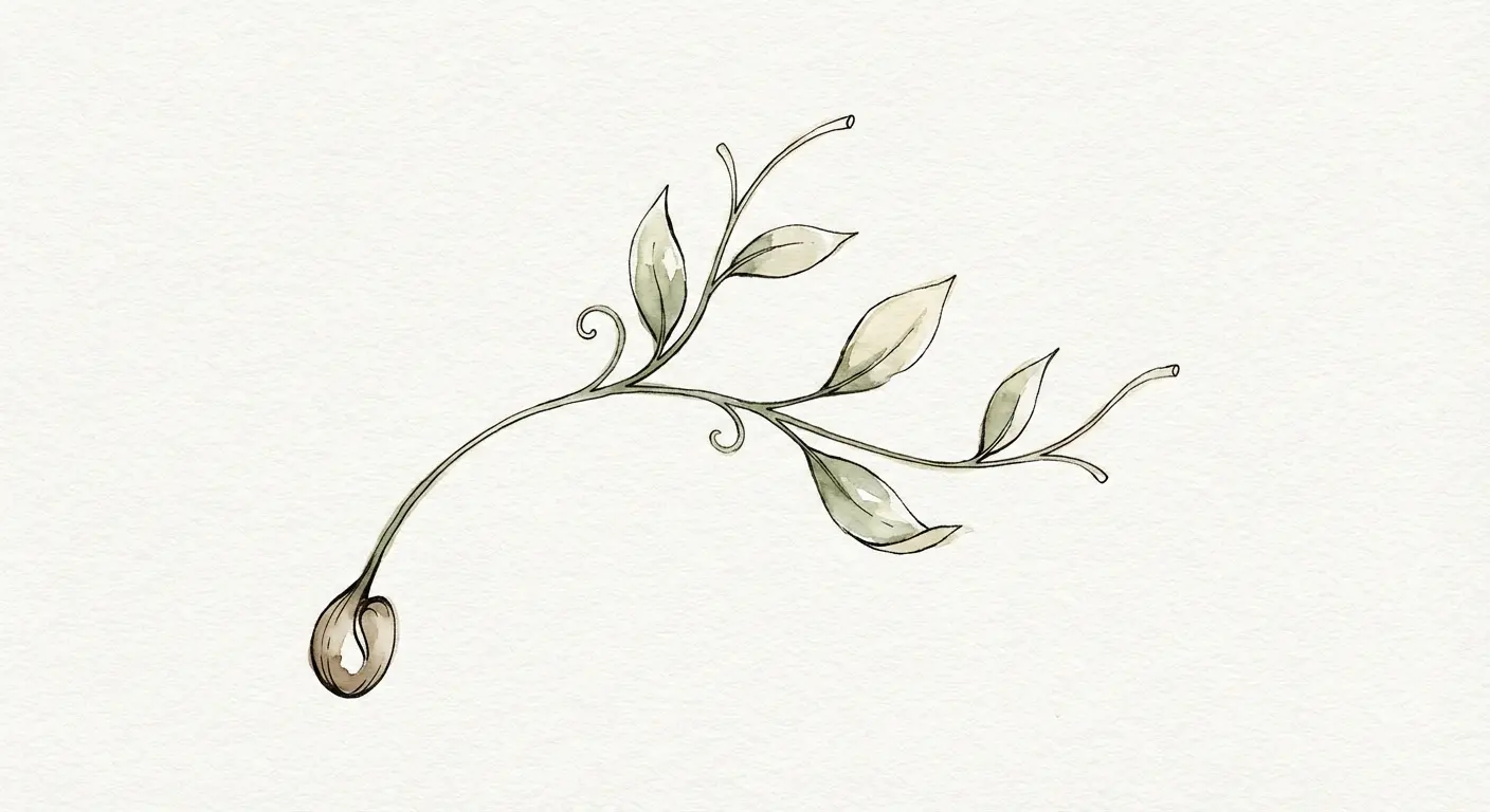 Expandable vine tattoo starting point on forearm