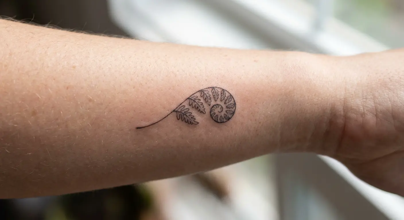 Micro fine-line symbol tattoo