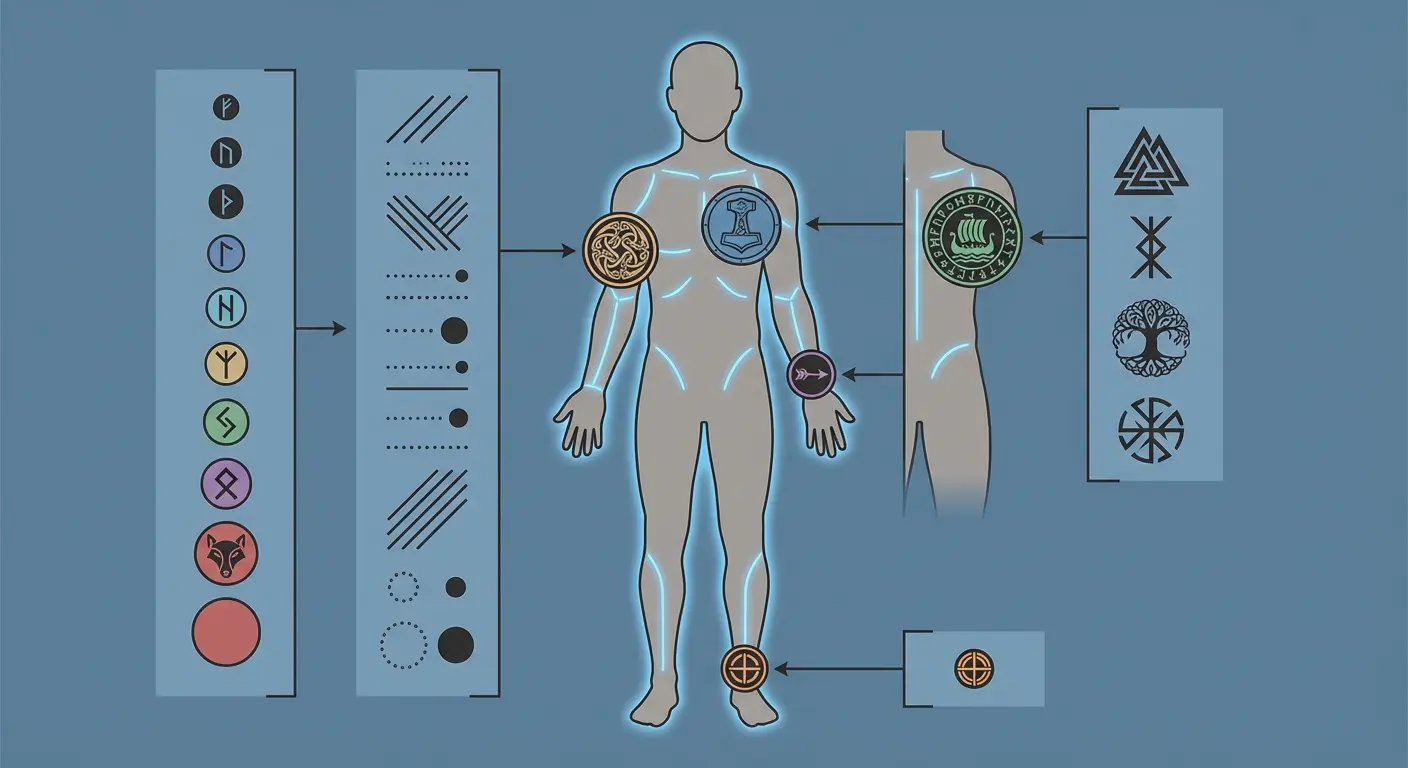 Shield maiden warrior woman tattoo design