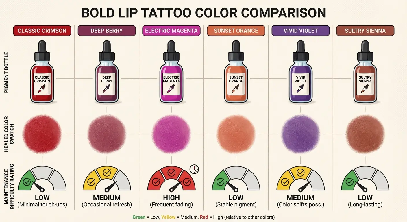 Bold red lip tattoo results