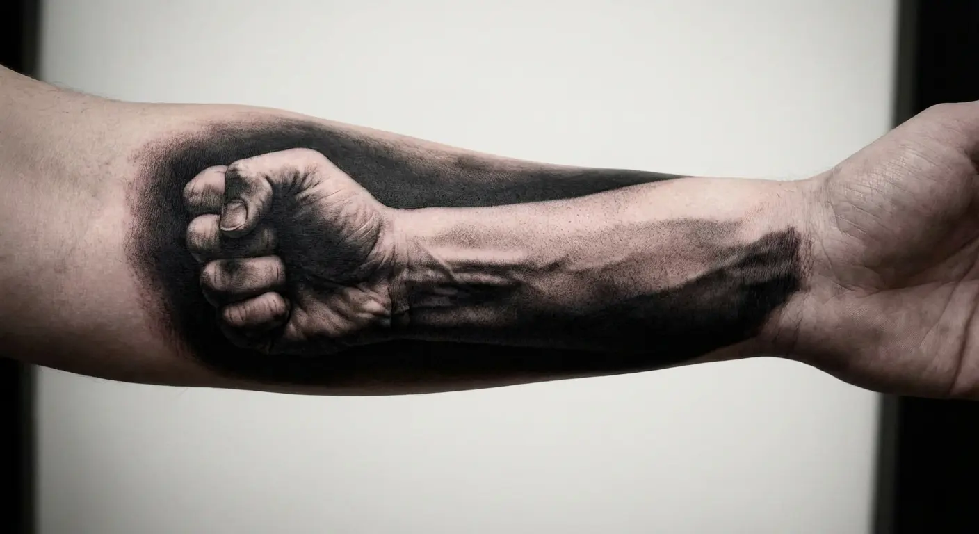 Erwin's salute shadow and light tattoo