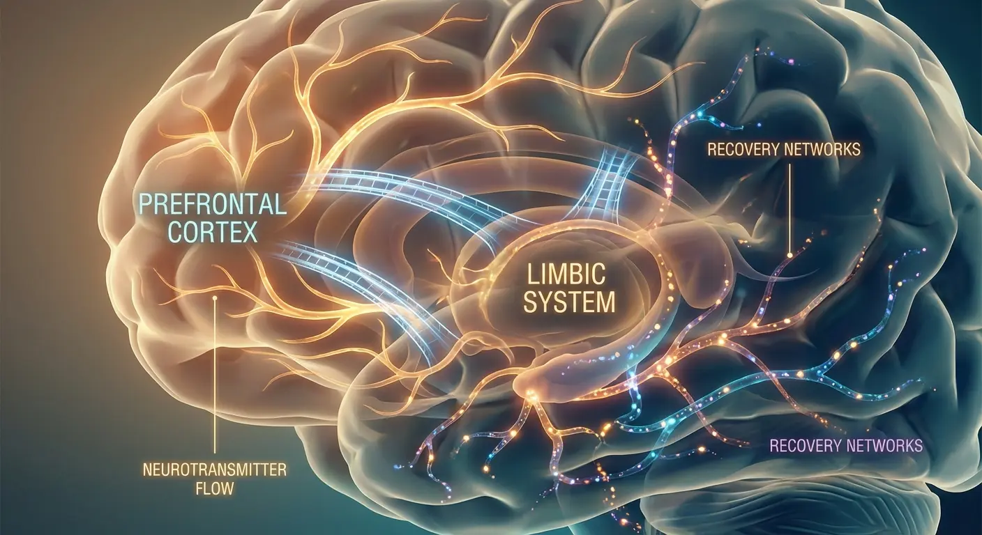 Healing pathways brain tattoo showing strong neural networks and connections