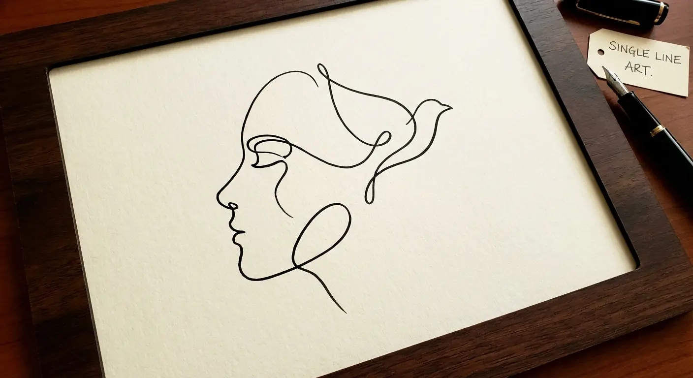 Bold single-line silhouette tattoo design