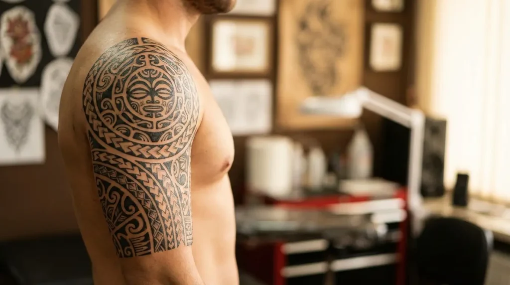 mens shoulder tattoo
