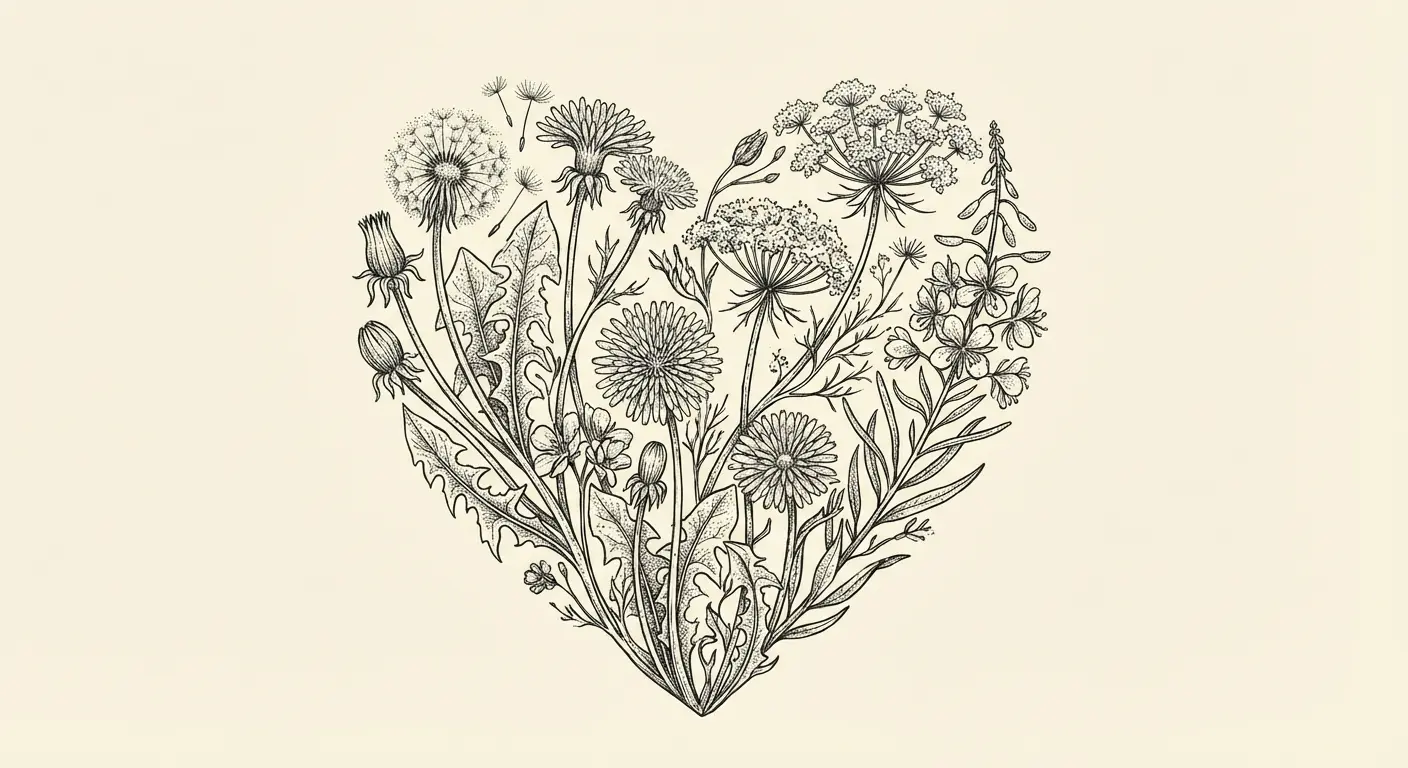 Wildflower heart with native blooms